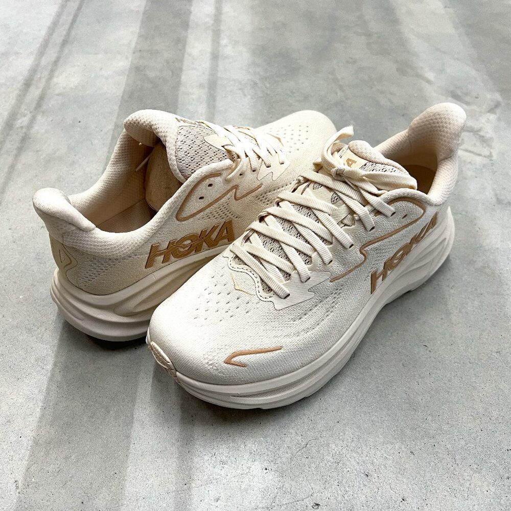 Hoka One One Cream Athletic Shoes